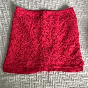 Hot Pink Lace Pencil Skirt